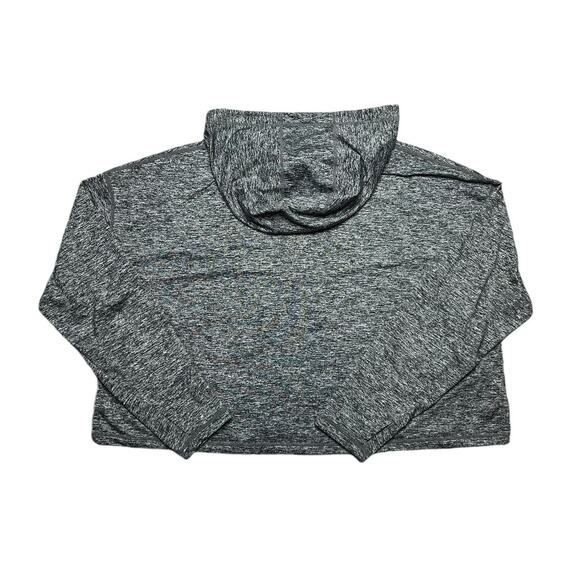 Athleta Uptempo Short Cropped Hoodie heathered charcoal Grey Size Medium - Picture 3 of 10